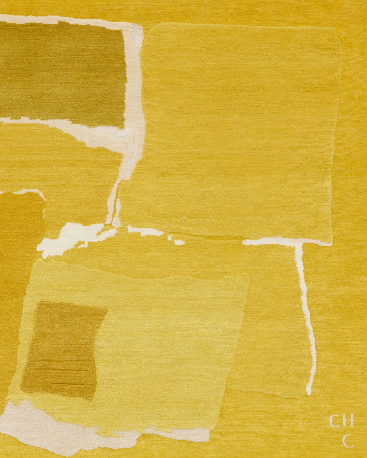 Rhizomes 4 Yellow Hand Knotted Rug by CHARLOTTE CULOT