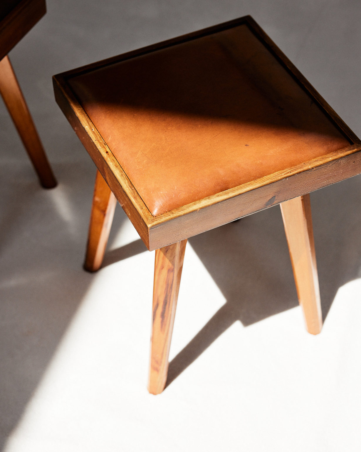 Pierre Chapo style pair of stools